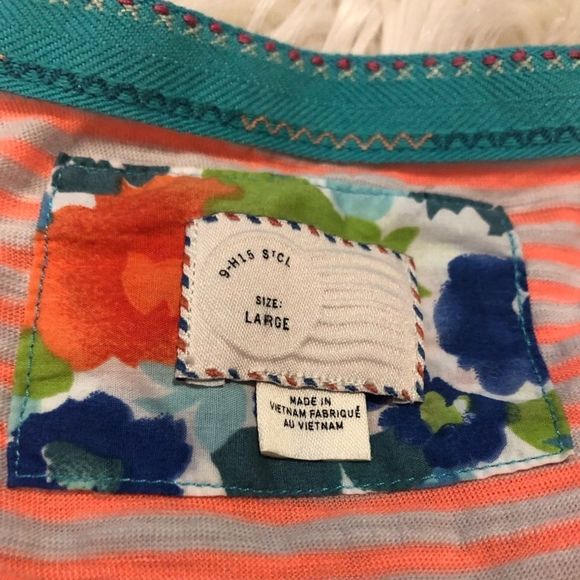Anthropologie Postmark Ruffle Striped Top - Picture 2 of 8